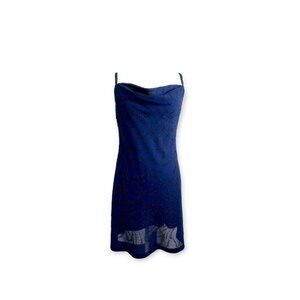 💙 Y2K Donna Ricco Beaded Mini Dress – Midnight Blue 💙